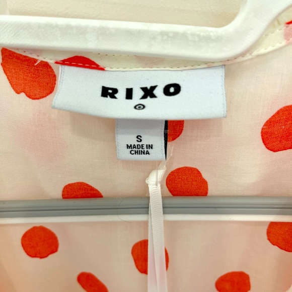 NWT, RIXO polka dot puff sleeve ruffle wrap dress - Picture 4 of 10